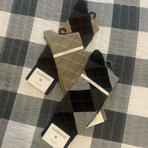 Saddlebred Argyle Socks in Black, Gray, and Tan